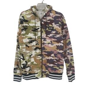 Dope Snow Hoodie Track Jacket Mens SMALL Camo Varsity Streetwear Activewear